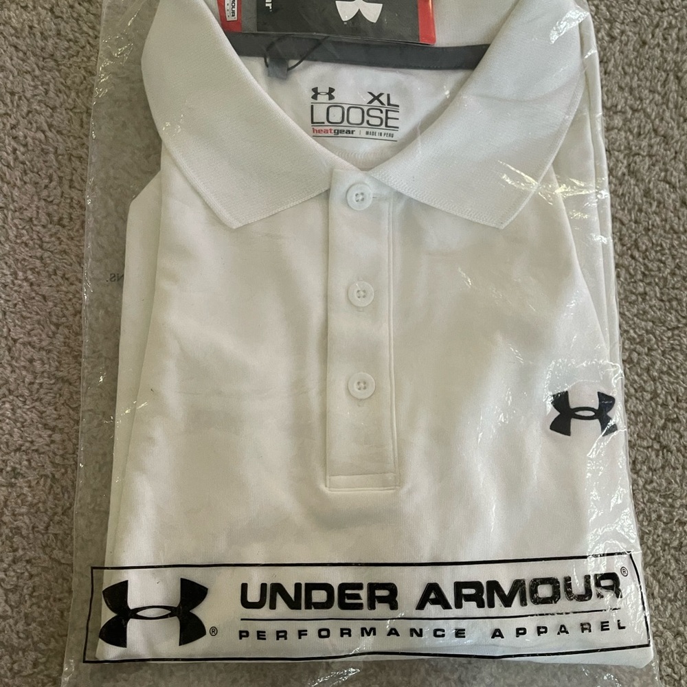 Under Armour White Polo Golf Shirt